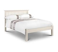 Julian Bowen Barcelona Bed, Low Footend, Small Double, White - W138 xD209cm | Traditional Bed Frame, 120cm/4ft, No Box Spring Needed, Solid Wood, Vertical Slat Headboard