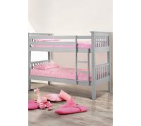 Julian Bowen Barcelona Single Grey Bunk Bed, Wood, Right Hand Ladder, Sleeps 2, Height: 159 X Width: 107 X Depth: 209Cm
