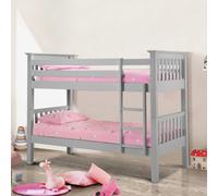 Julian Bowen Barcelona Single Grey Bunk Bed, Wood, Right Hand Ladder, Sleeps 2, Height: 159 X Width: 107 X Depth: 209Cm