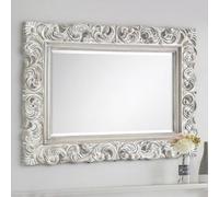 Julian Bowen Baroque Distressed Wall Mirror, White Frame - H114 x W81.5cm