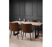 Julian Bowen Berwick 6 Seater Rectangular Dining Set Brown - Wilko