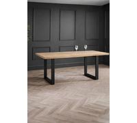 Julian Bowen Berwick 6 Seater Dining Table Rustic Oak - Black - Wilko