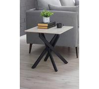 Julian Bowen Bradley Square Ceramic Top Side Table in White Julian Bowen White