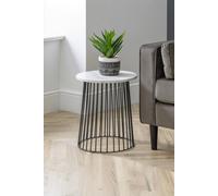 Julian Bowen Broadway Round Lamp Table White Marble