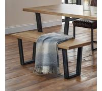 Julian Bowen Brooklyn 2 Seater Oak Dining Bench - Size: 40 x 120 x 45cm - Brown - Wilko