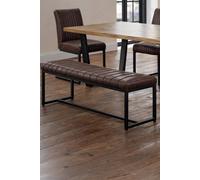 Julian Bowen Brooklyn 2 Seater Brown Dining Bench - Size: 41 x 121 x 47cm - Multi - Wilko