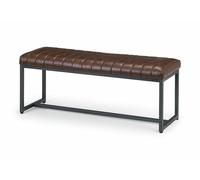 Julian Bowen Brooklyn Brown Faux Leather Upholstered Fabric Bench
