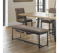 Houston Leather Dining Bench Brown