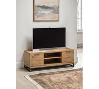 Julian Bowen Brooklyn Ready Assembled Solid Oak And Veneer & Tv Unit Oak/Black