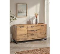 Julian Bowen Brooklyn Ready Assembled Solid Oak/Oak Veneer & Sideboard Oak/Black