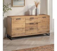 Julian Bowen Brooklyn 2 Door 3 Drawer Oak Sideboard - Size: 45 x 150 x 76cm - Brown - Wilko