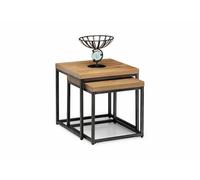 Julian Bowen Brooklyn Oak Nest of Tables Set of 2 - Size: 50 x 50 x 50cm - Brown - Wilko