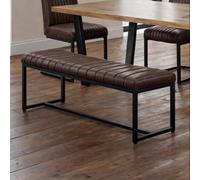 Julian Bowen Brooklyn 2 Seater Brown Dining Bench - Size: 41 x 121 x 47cm - Multi - Wilko