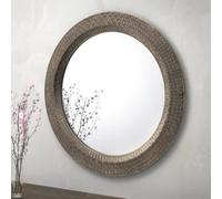 Julian Bowen Cadence Pewter Wall Mirror, Glass Frame, Round, Wall Mounted, Horizontal Or Veritcal, 80 X 80 X 3.2Cm