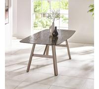 Julian Bowen Callisto Glass 6 Seater Dining Table - Taupe
