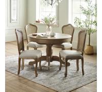Julian Bowen Camille Extending Light Wood Dining Table & 4 Light Wood Chairs