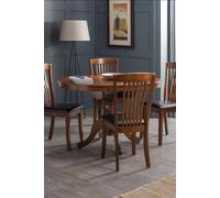 Julian Bowen Canterbury 6 Seater 90 to 120cm Round to Oval Extendable Table Mahogany - Wood - Wilko