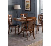 Julian Bowen Canterbury Round To Oval Extending Table Brown