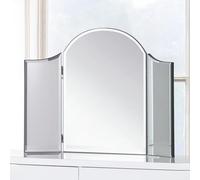 Julian Bowen Canto Curved Dressing Table Mirror - H50 x W65 x D1.5cm | Contemporary Wall Mirror for Living Room or Hallway, No Assembly Needed, Foldable Space-Saving Design