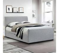 Julian Bowen Capri Double Linen 2 Drawer Storage Bedframe - Grey
