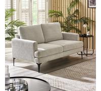 Julian Bowen Carrera Fabric 2 Seater Sofa Metal Feet - Cream