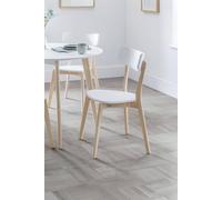 Julian Bowen Casa Set of 2 White and Oak Dining Chairs - White/Oak - Wilko