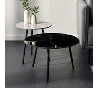 Julian Bowen Casper Set Of Side Tables Grey And Black