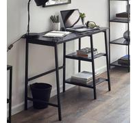 Julian Bowen Chicago Desk - Smoked Glass And Black