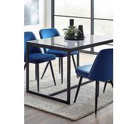 Julian Bowen Chicago Dining Table & 4 Burgess Chairs Blue