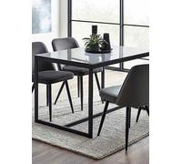 Julian Bowen Chicago Dining Table & 4 Burgess Chairs Grey