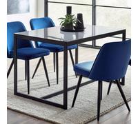 Julian Bowen Chicago Smoked Glass 4 Seater Dining Table - Black - Wilko