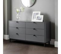 Julian Bowen Chloe Storm Grey 6 Drawer Wide Chest