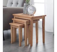 Julian Bowen Cleo Nest Of Tables - Natural Oak Finish