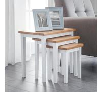 Julian Bowen Cleo Nest Of Tables White/Natural Oak
