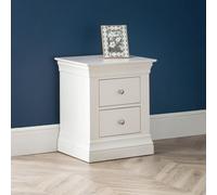 Julian Bowen Clermont 2 Drawer Surf White Bedside Table - Wilko