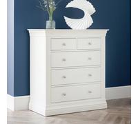 Julian Bowen Clermont 5 Drawer Surf White Chest of Drawers - Wilko