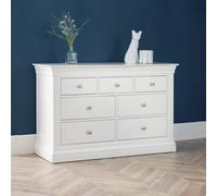 Julian Bowen Clermont 7 Drawer Surf White Chest of Drawers - Wilko