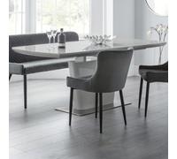 Julian Bowen Como 6 Seater High Gloss Extending Dining Table Grey - Wilko