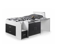 Julian Bowen Cookie Cabin Bed , White/Charcoal, Single