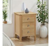 Julian Bowen Cotswold 3 Drawer Bedside Table - Light Oak