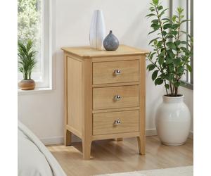 Julian Bowen Cotswold 3 Drawer Bedside Table - Light Oak
