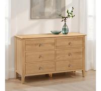 Julian Bowen Cotswold 6 Drawer Wide Chest - Solid Oak
