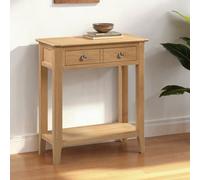 Julian Bowen Cotswold 2 Drawer Oak Console Table - Size: 30 x 70 x 90cm - Brown - Wilko