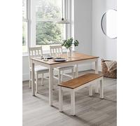 Coxmoor Rectangular Dining Table 1.2m Ivory & Oak - Julian Bowen | TJ Hughes