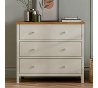 Julian Bowen Coxmoor 3 Drawer Chest - Ivory And Oak, Brown