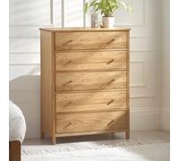 Julian Bowen Coxmoor 5 Drawer Wide Chest - Oak