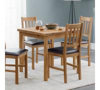 Coxmoor 4-6 Seater Square Extendable Dining Table, Solid Oak Brown