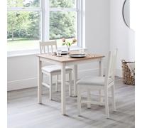Julian Bowen Coxmoor Oak Dining Table & 2 Ivory Chairs