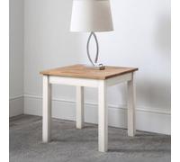 Julian Bowen Coxmoor Square Ivory And Oak Wooden Side Table, Two Tone, Height: 48 X Width: 50 X Depth: 50Cm