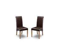 Julian Bowen Set Of 2 Cuba Dining Chair Brown/Oak Leg